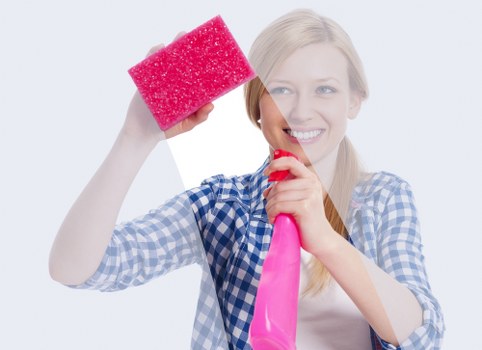 Professional carpet cleaning equipment in a business workspace