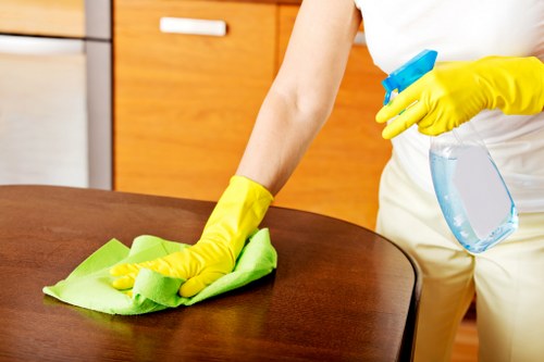 Trained carpet cleaning staff working carefully in a Golders Green home